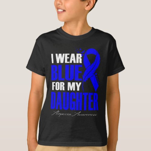 Wear Blue For My Daughter Alopecia Feather  T_Shirt