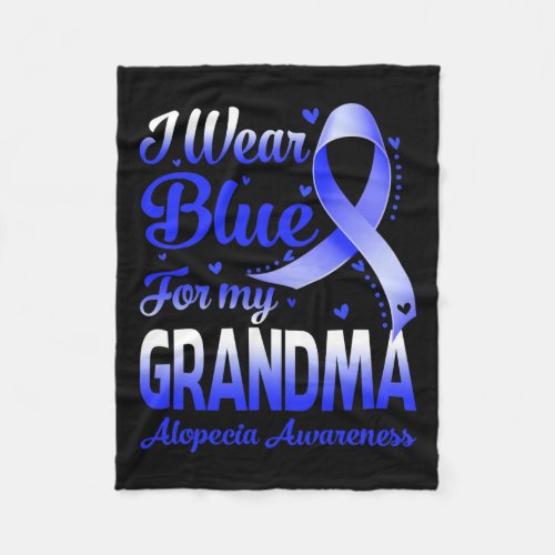 Wear Blue For My Grandma Alopecia Awareness 1  Fleece Blanket