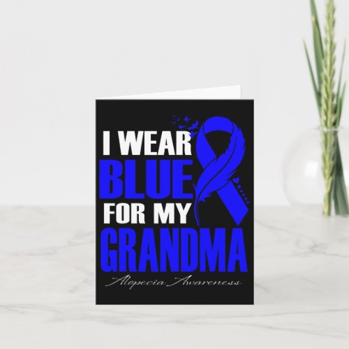 Wear Blue For My Grandma Alopecia Feather  Card