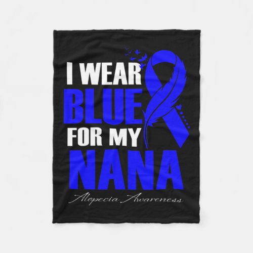 Wear Blue For My Nana Alopecia Feather  Fleece Blanket