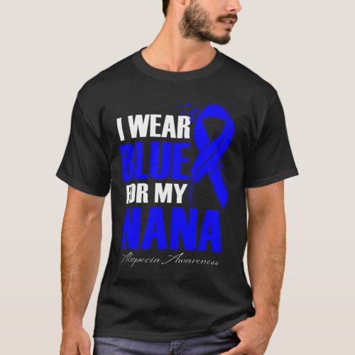 Wear Blue For My Nana Alopecia Feather  T_Shirt