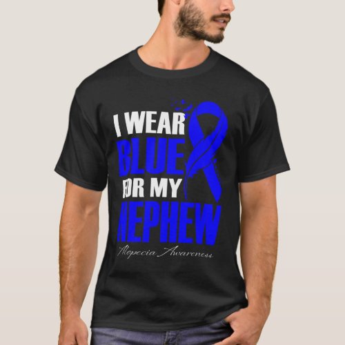 Wear Blue For My Nephew Alopecia Feather  T_Shirt