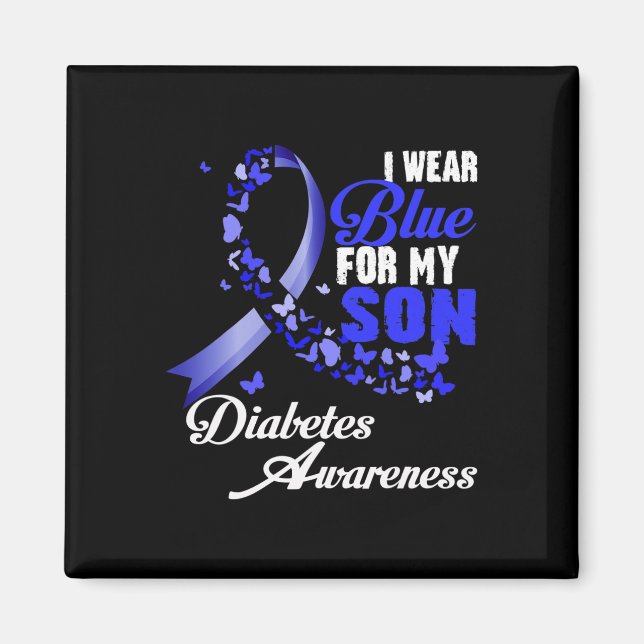 Wear Blue For My Son T1d Diabetes Awareness Blue R Magnet (Front)