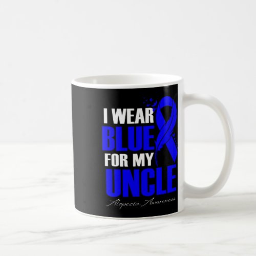 Wear Blue For My Uncle Alopecia Feather  Coffee Mug