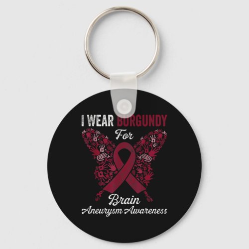 Wear Burgundy For Brain Aneurysm Awareness Burgund Keychain