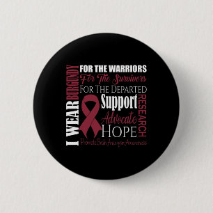 Wear Burgundy For Brain Aneurysm Awareness Survivo Button