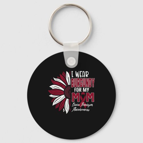 Wear Burgundy For My Mom Brain Aneurysm Awareness  Keychain