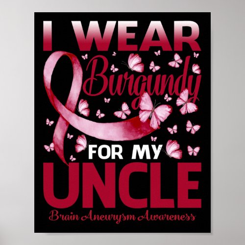 Wear Burgundy For My Uncle Brain Aneurysm Awarenes Poster