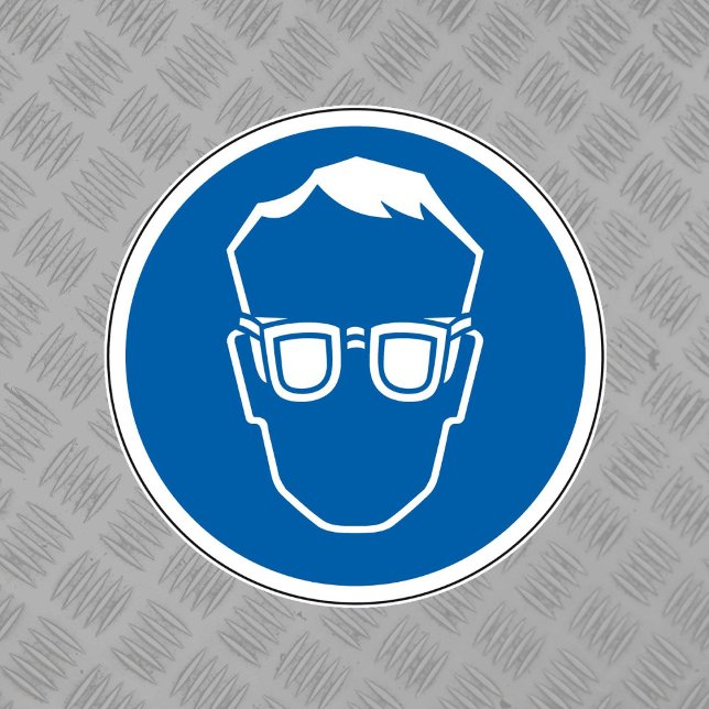 Wear Eye Protection Symbol Label M2 (Creator Uploaded)
