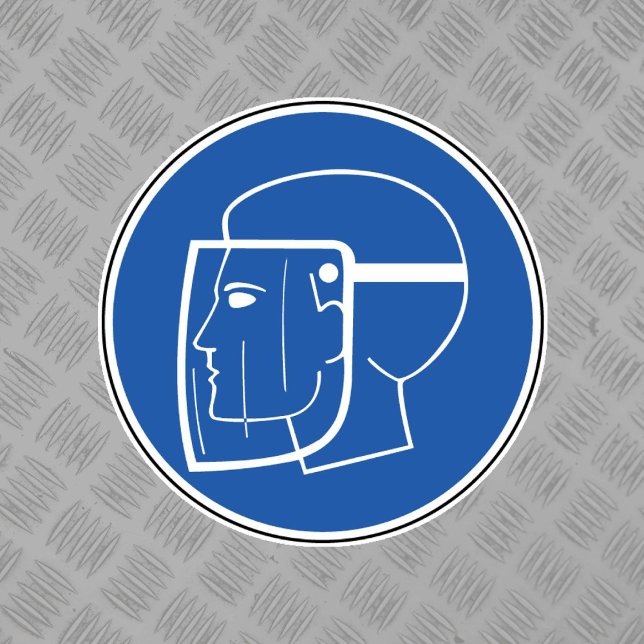 Wear Face Shield Hazard Symbol Label (Creator Uploaded)