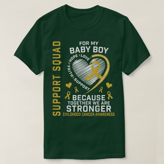 Wear Gold For My Son Baby Boy Support Squad Childh T-Shirt (Design Front)