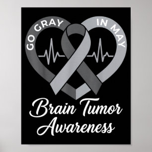 Wear gray in may strong warrior cancer brain tumor poster