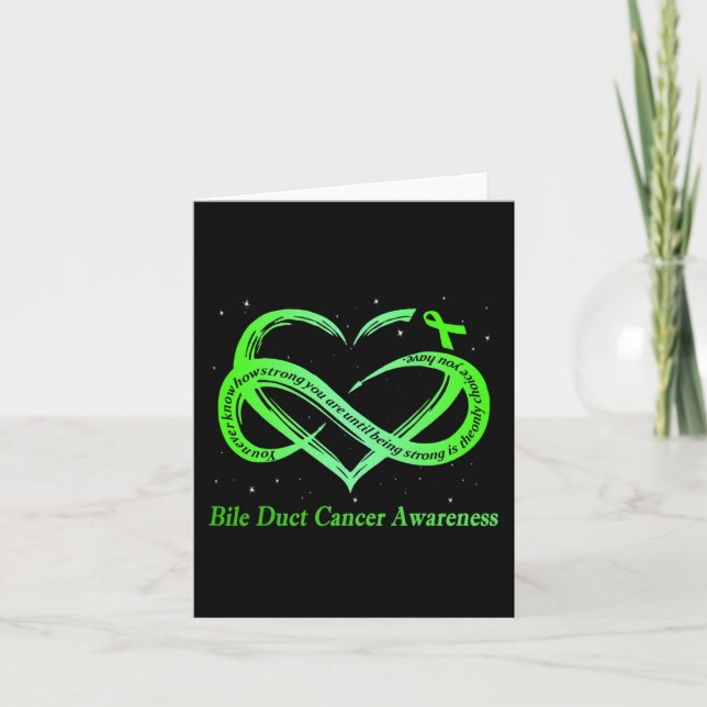 Wear Green For Bile Duct Cancer Awareness Warrior  Card (Front)