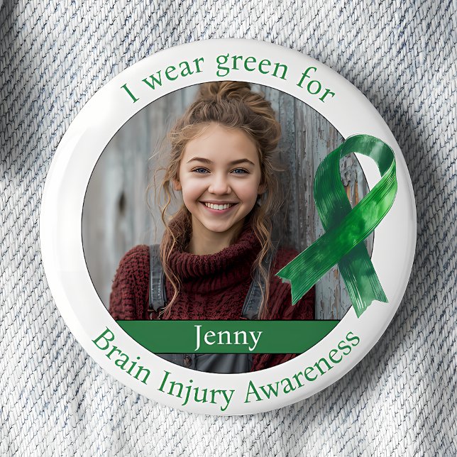 Wear Green for Brain Injury Awareness Photo Button (Creator Uploaded)