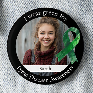 Wear Green for Lyme Disease Awareness Photo Button
