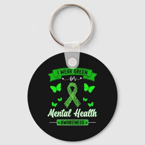 Wear Green For Mental Health Awareness Ribbon Butt Keychain