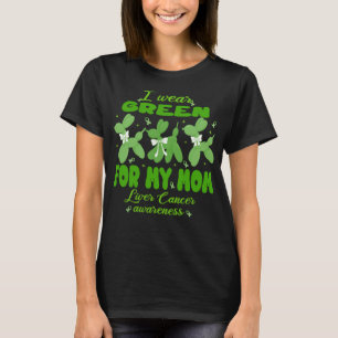 Wear Green For Mom Cute Balloon Dog Liver Cancer T-Shirt