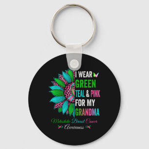 Wear Green For My Grandma Metastatis Breast Cancer Keychain