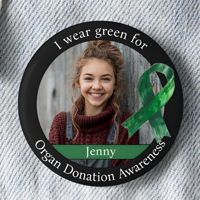 Wear Green for Organ Donation Awareness Photo Button (Creator Uploaded)