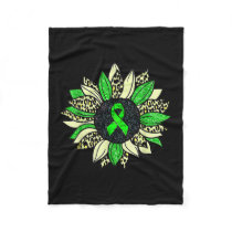 Wear Green Sunflower Kidney Disease Awareness Warr Fleece Blanket