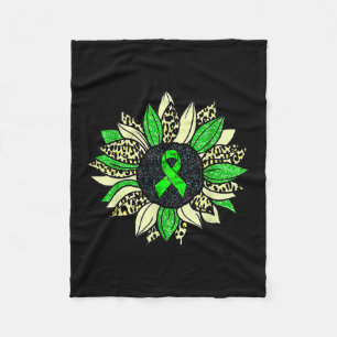 Wear Green Sunflower Kidney Disease Awareness Warr Fleece Blanket