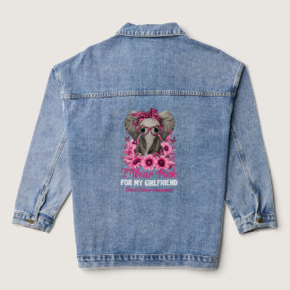 Wear K For My Friend Elephant Breast Cancer Awaren Denim Jacket