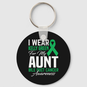 Wear Kelly Green For My Aunt Bile Duct Cancer Awar Keychain