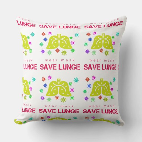 wear mask save lunge throw pillow