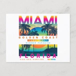 Wear Miami Florida T shirts Miami Colorful Sunrise Holiday Postcard