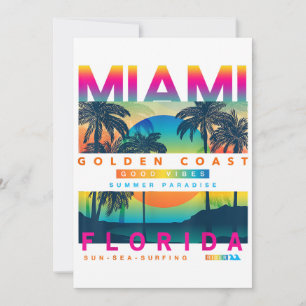 Wear Miami Florida T shirts Miami Colorful Sunrise Invitation