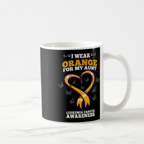 Wear Orange Aunt Leukemia Cancer Awareness Blood C Coffee Mug