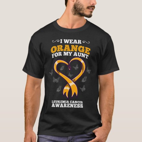 Wear Orange Aunt Leukemia Cancer Awareness Blood C T_Shirt