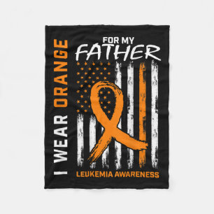 Wear Orange Dad Father Leukemia Awareness American Fleece Blanket