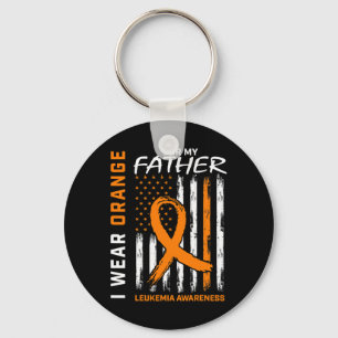 Wear Orange Father Dad Leukemia Awareness American Keychain