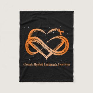 Wear Orange For Chronic Myeloid Leukemia Warrior  Fleece Blanket