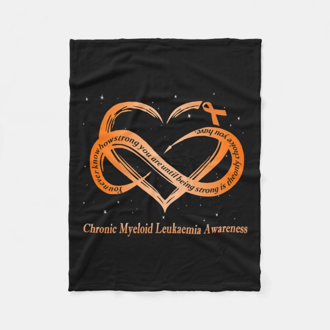 Wear Orange For Chronic Myeloid Leukemia Warrior  Fleece Blanket (Front)