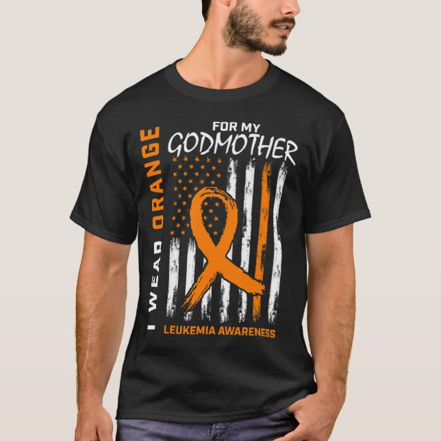 Wear Orange For Godmother Leukemia Awareness Ameri T-Shirt (Front)