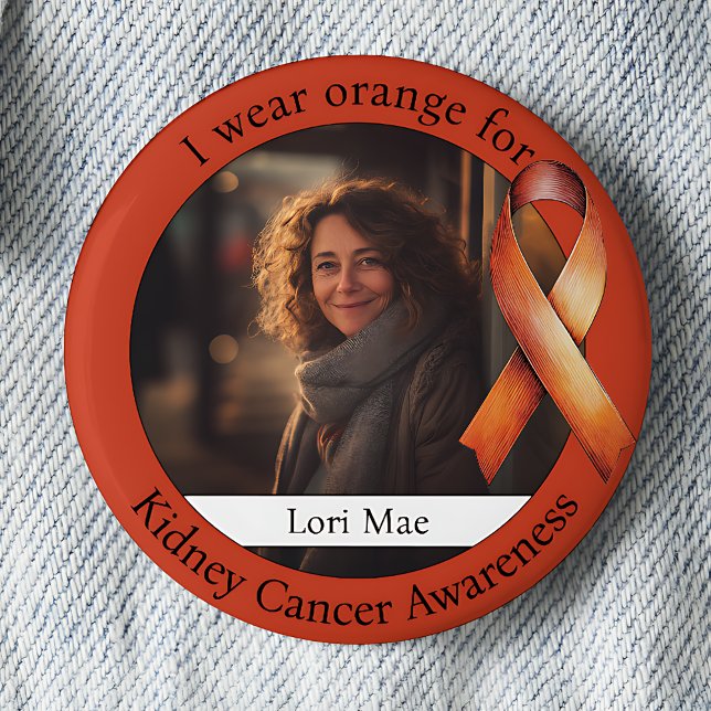 Wear Orange for Kidney Cancer Awareness Photo Button (Creator Uploaded)
