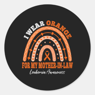 Wear Orange For Mother-in-law Leukemia Awareness R Classic Round Sticker