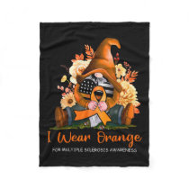 Wear Orange For Multiple Sclerosis Awareness Gnome Fleece Blanket