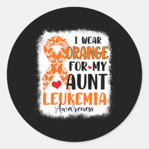 Wear Orange For My Aunt Leukemia Awareness Month W Classic Round Sticker