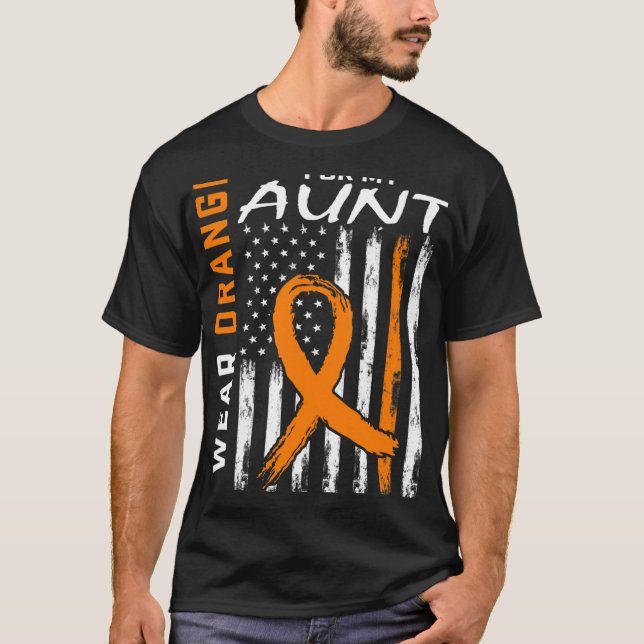 Wear Orange For My Aunt Multiple Sclerosis Awarene T-Shirt (Front)