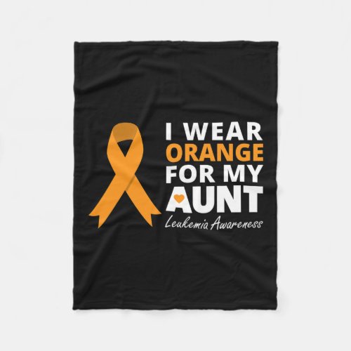 Wear Orange For My Aunt Ribbon Family Warrior  Fleece Blanket