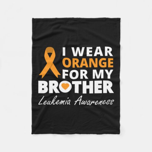 Wear Orange For My Brother Ribbon Family Warrior  Fleece Blanket