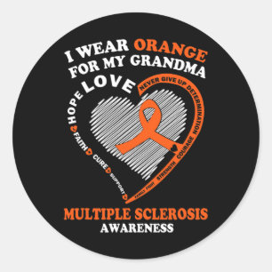 Wear Orange For My Grandma Multiple Sclerosis Awar Classic Round Sticker