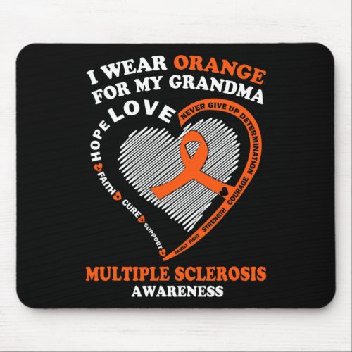 Wear Orange For My Grandma Multiple Sclerosis Awar Mouse Pad