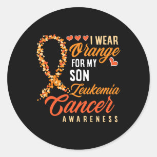 Wear Orange For My Son Leukemia Cancer Awareness  Classic Round Sticker