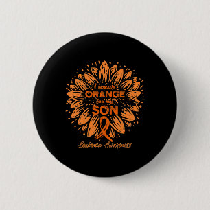 Wear Orange For My Son Orange Sunflower Leukemia A Button