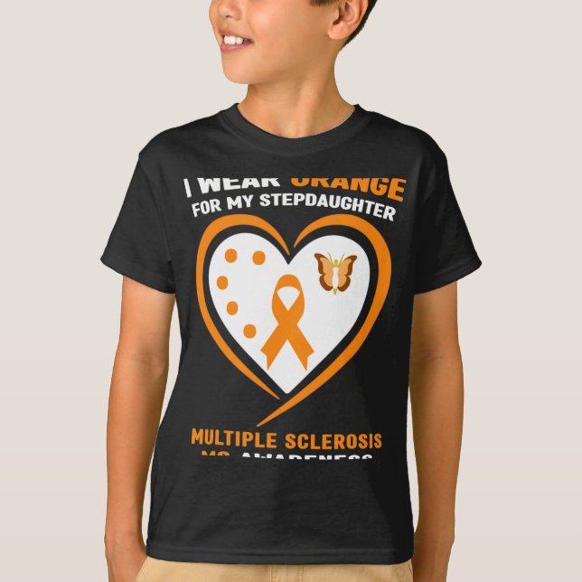 Wear Orange For Stepdaughter Multiple Sclerosis Aw T-Shirt (Front)