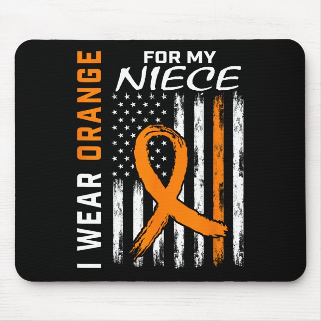 Wear Orange Niece Multiple Sclerosis Ms Flag Gifts Mouse Pad (Front)